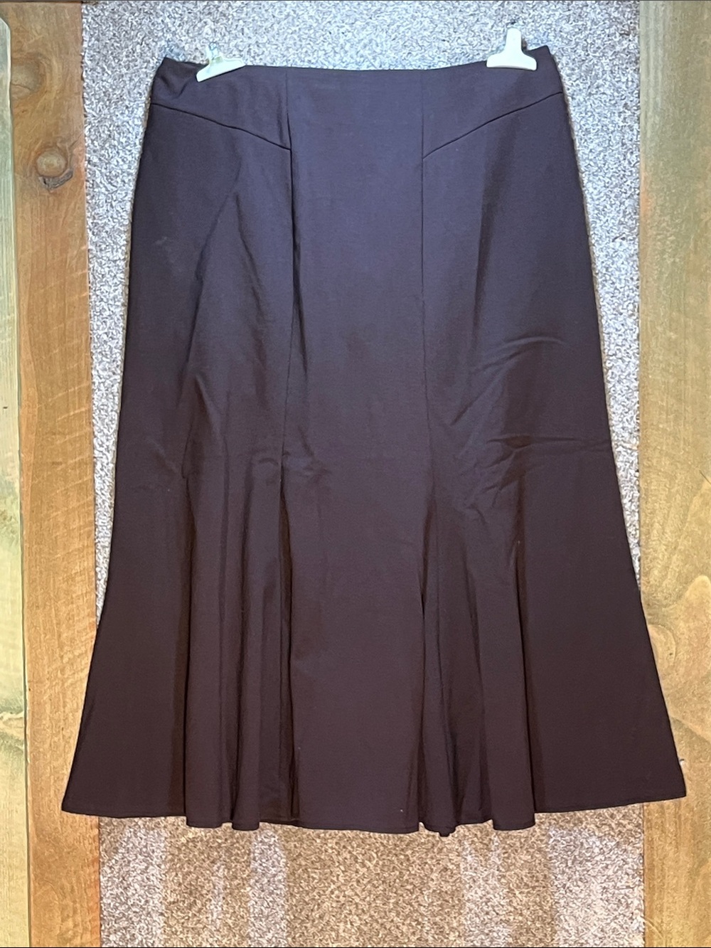 New York Clothing Company-Milk Chocolate brown A-Line flared Midi Skirt.